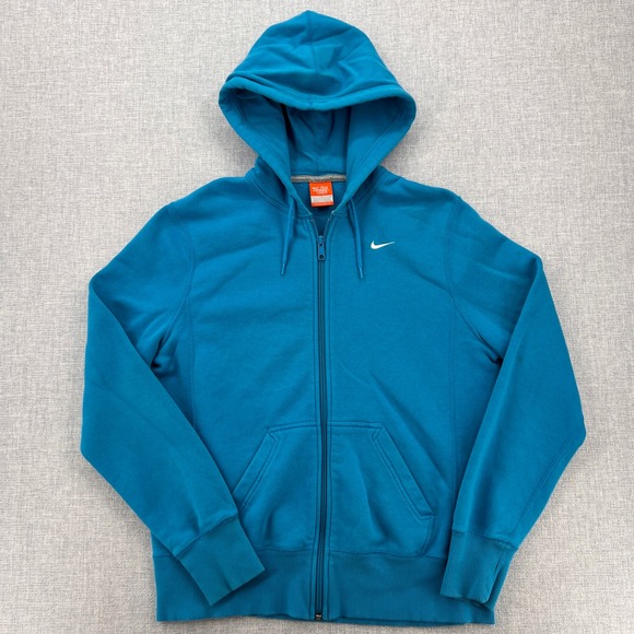 Nike Other - Nike Athletic Dept Full Zip Hoodie Men Large Teal Blue Swoosh Athleisure Fleece